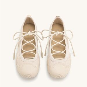 JW Pei Ballerina Sneakers (size 8) in Beige